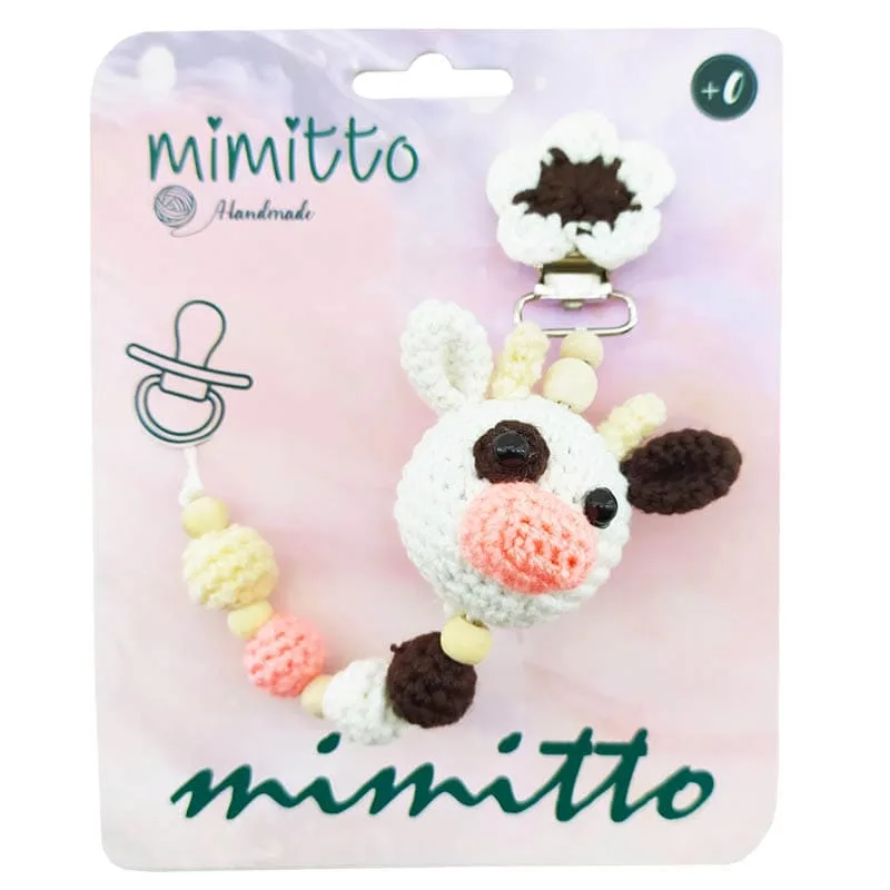 بند پستانک عروسکی بافت طوسی Mimitto