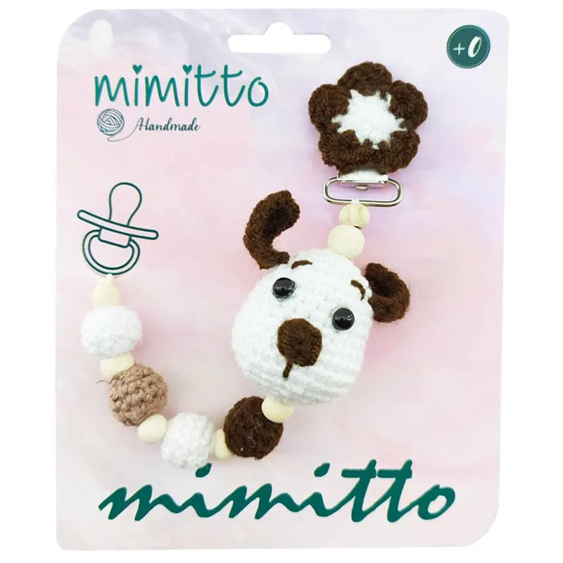 بند پستانک عروسکی بافت طوسی Mimitto