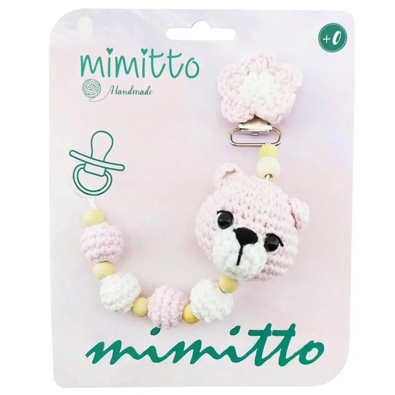 بند پستانک عروسکی بافت طوسی Mimitto