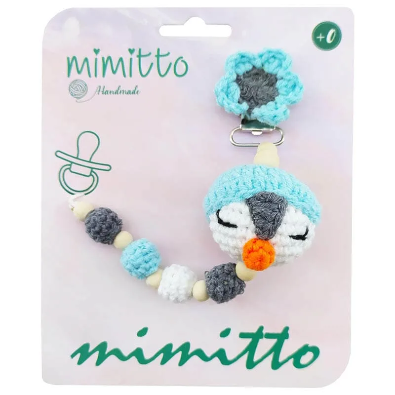 بند پستانک عروسکی بافت طوسی Mimitto