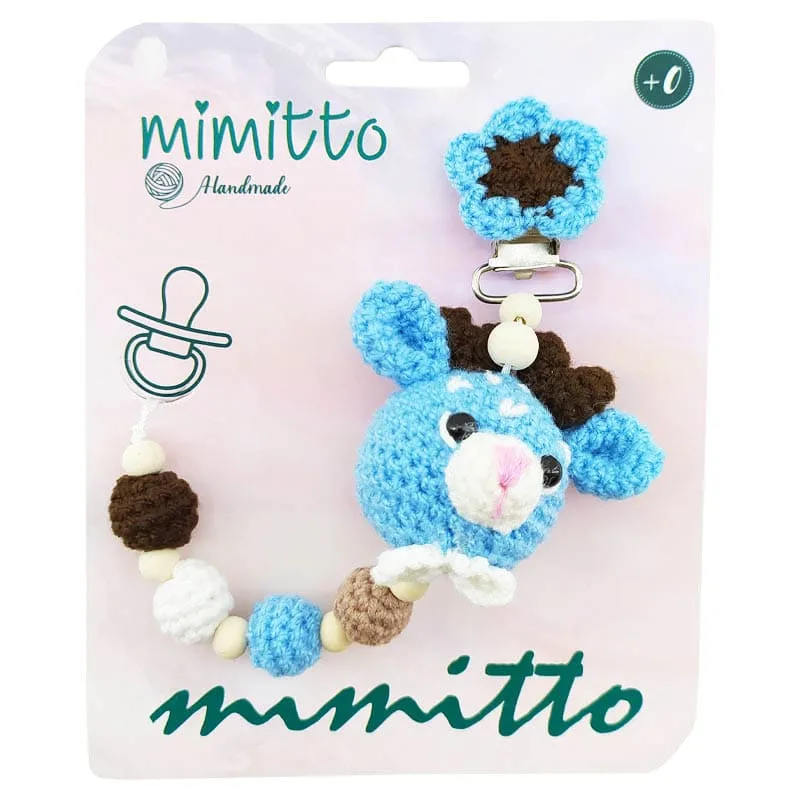بند پستانک عروسکی بافت طوسی Mimitto