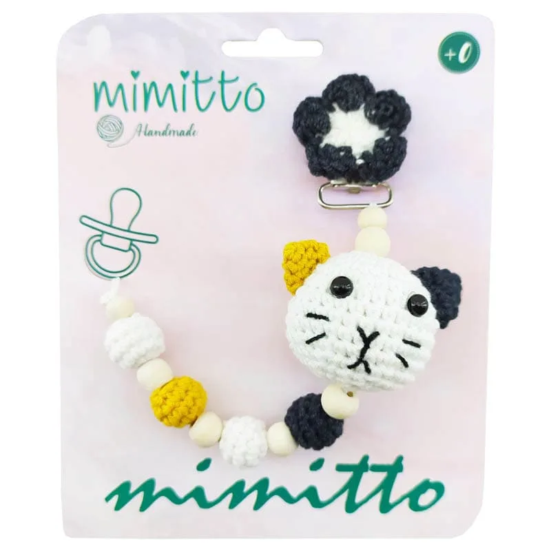 بند پستانک عروسکی بافت طوسی Mimitto
