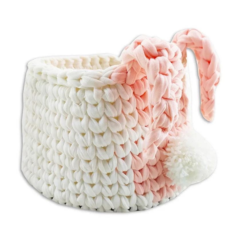 سبد تریکو طرح خرگوش صورتی