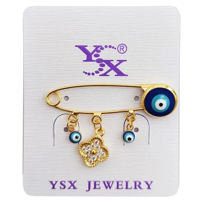 گیره سوزنی سنجاق سینه چشم نظر نگین دار YSX