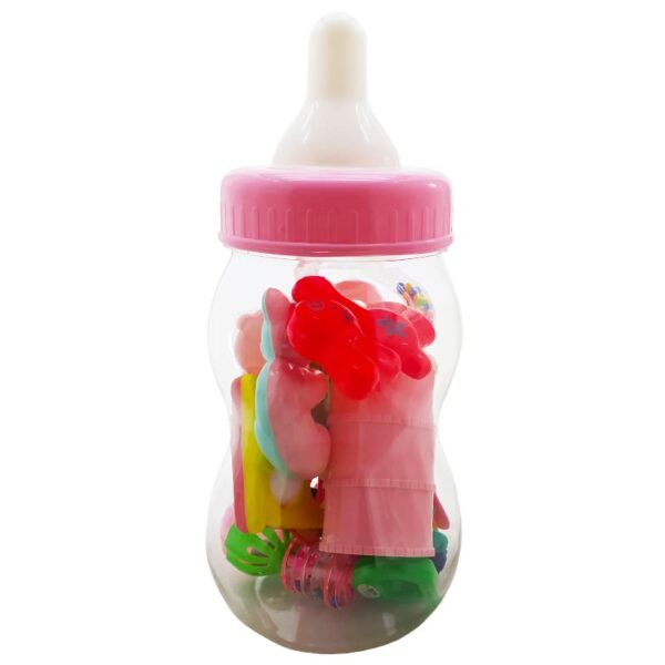 ست جغجغه طرح شیشه شیر کودک سایز متوسط کاکا بی بی