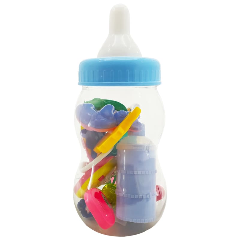 ست جغجغه طرح شیشه شیر کودک سایز متوسط کاکا بی بی