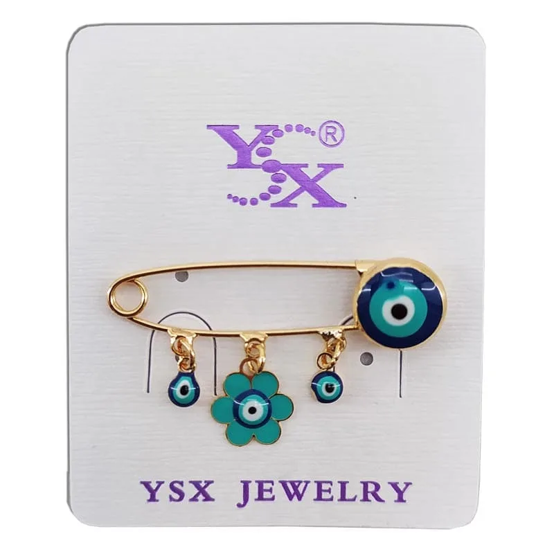 سنجاق سینه چشم زخم  طرح گل YSX