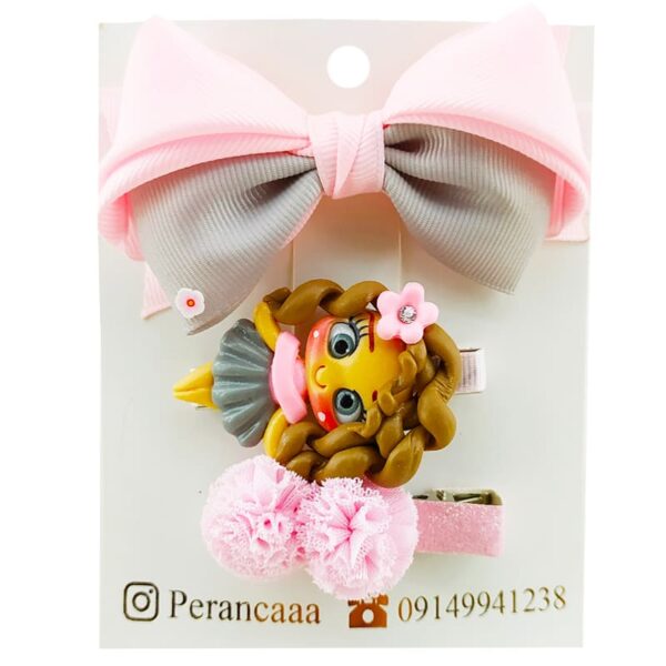 ست گیره و هدبند طرح پیچازی عروسکی Perance hairbows