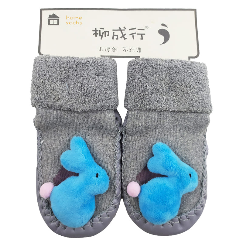 جوراب بچگانه عروسک دار طرح خرگوش آبی