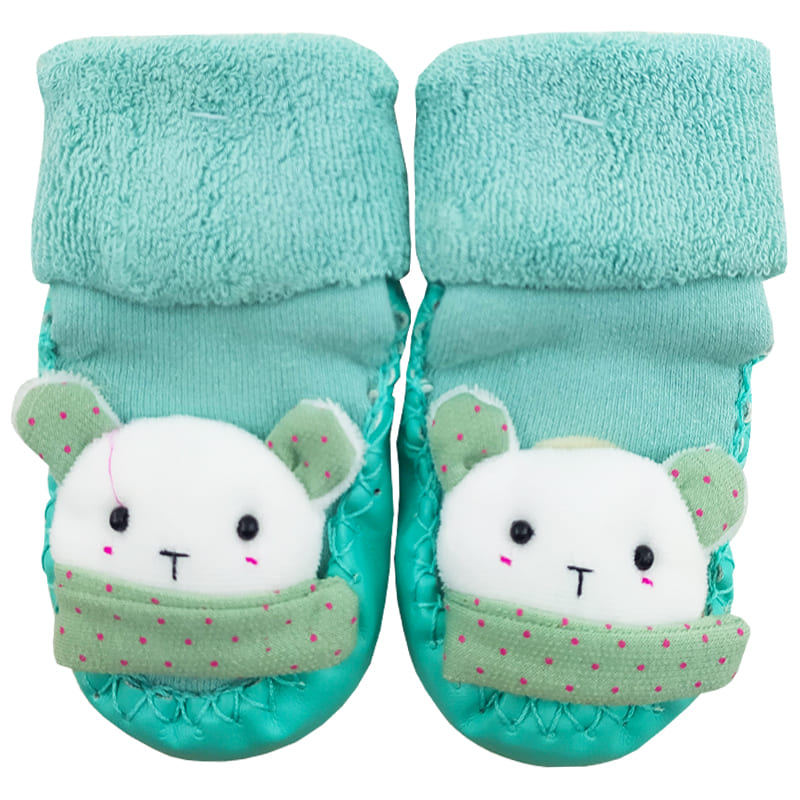 جوراب بچگانه عروسکی خرس شال گردن دار 6 تا 12 ماه