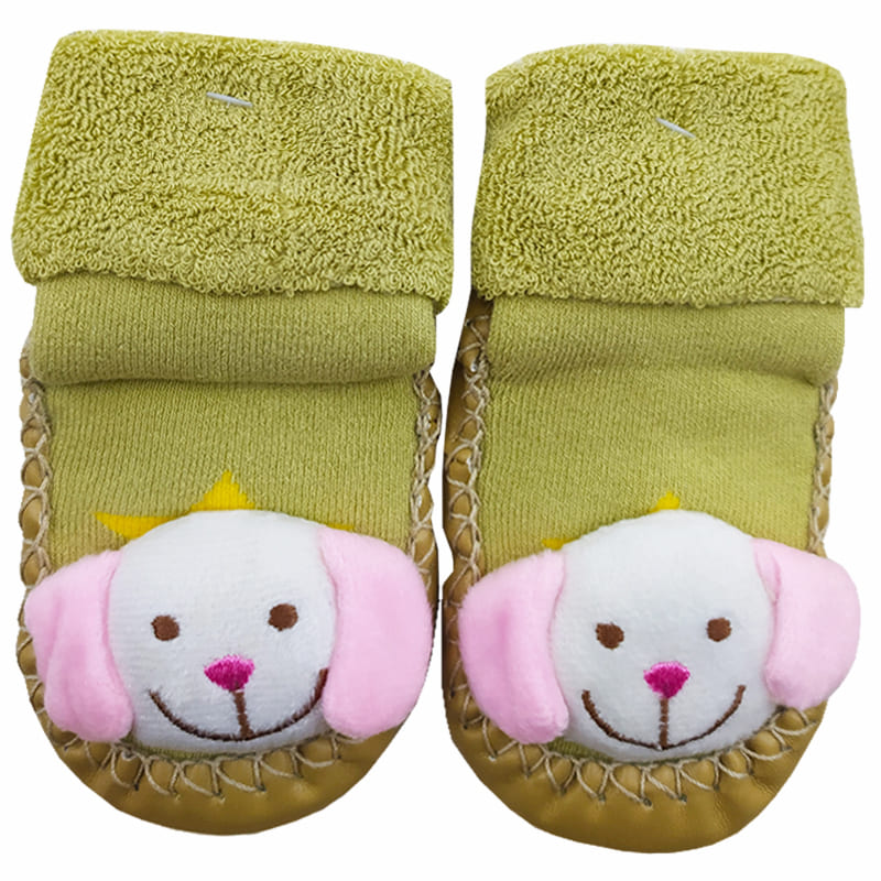 جوراب بچگانه عروسکی طرح سگ زیتونی