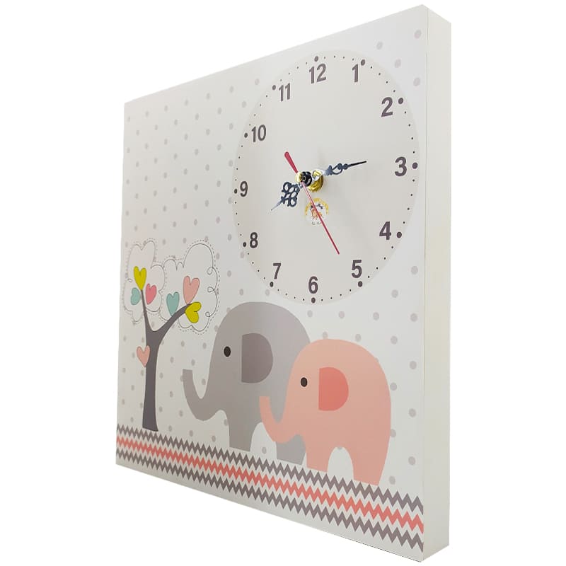 ساعت دیواری اتاق کودک طرح فیل و درخت