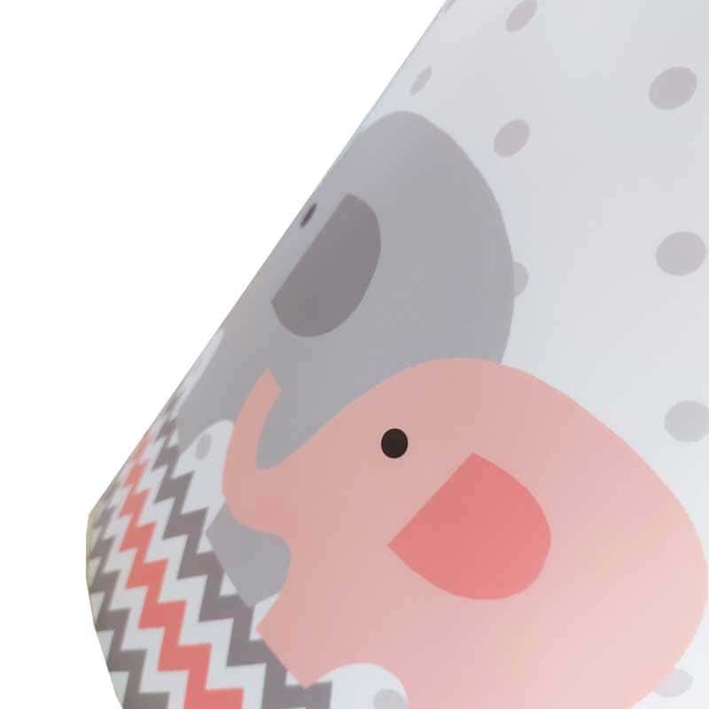 سبد لباس کودک طرح فیل و درخت صورتی سایز کوچک