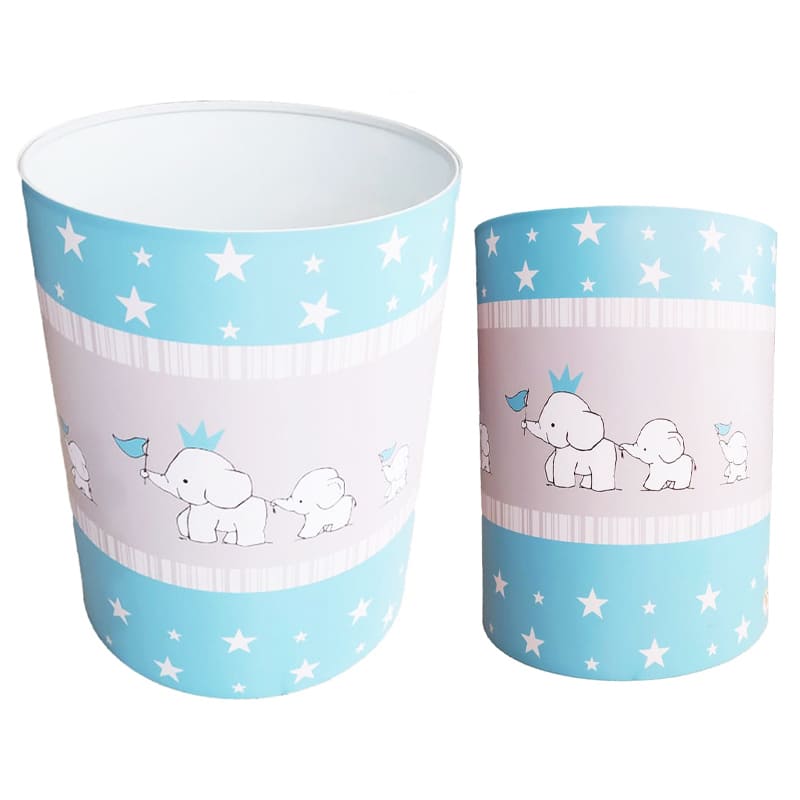 سبد لباس کودک طرح فیل آبی سایز بزرگ