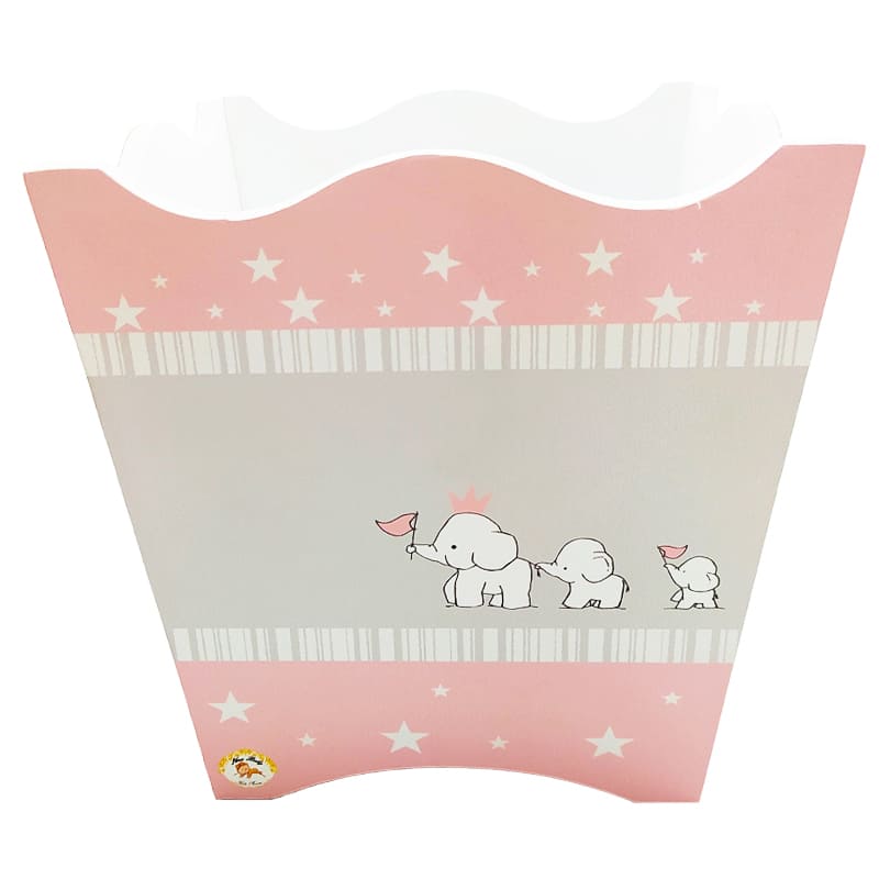 ست سطل و جا دستمالی طرح فیل صورتی