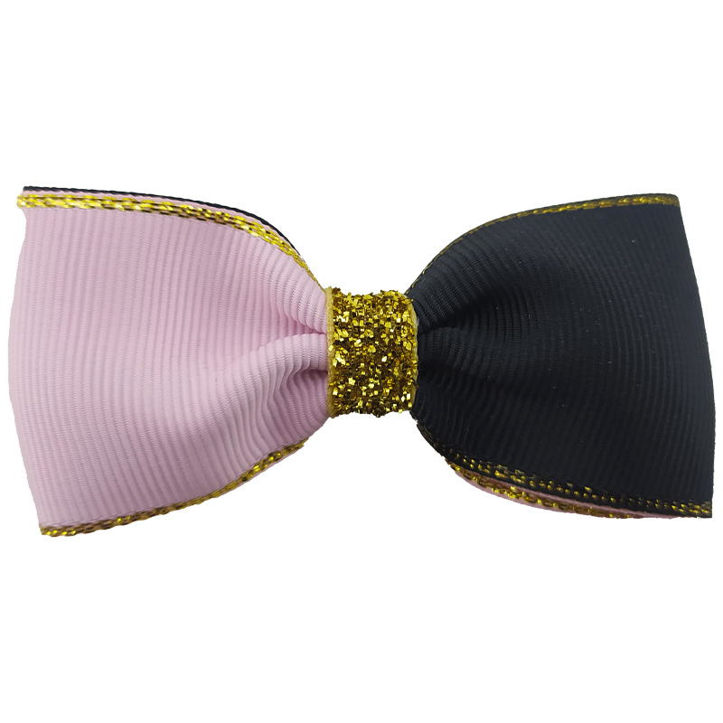 گیره پاپیونی دخترانه دو رنگ زردار