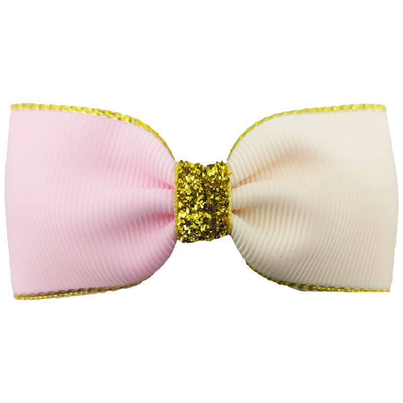 گیره پاپیونی دخترانه دو رنگ زردار