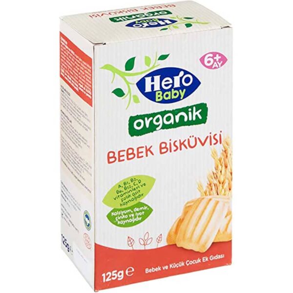 بیسکوئیت ارگانیک هرو بیبی 125گرمی Hero baby