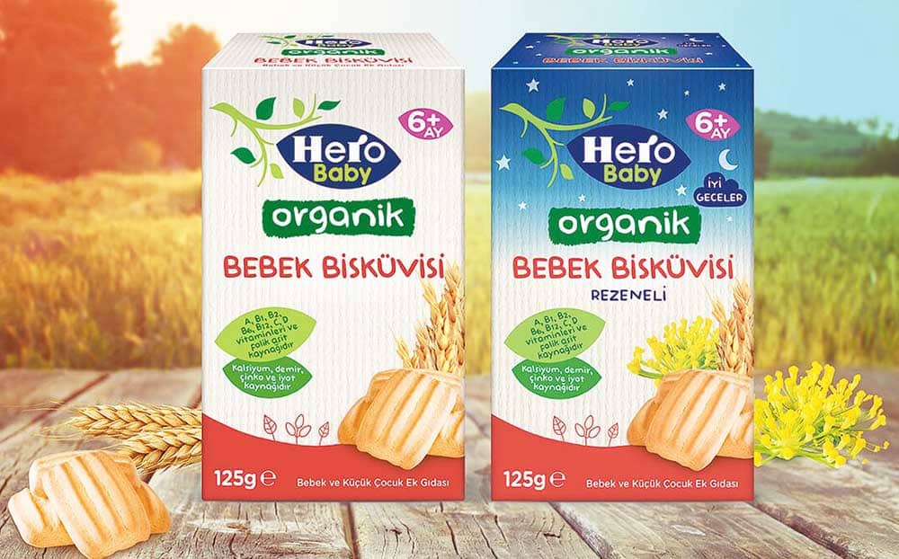 بیسکوئیت ارگانیک هرو بیبی 125گرمی Hero baby