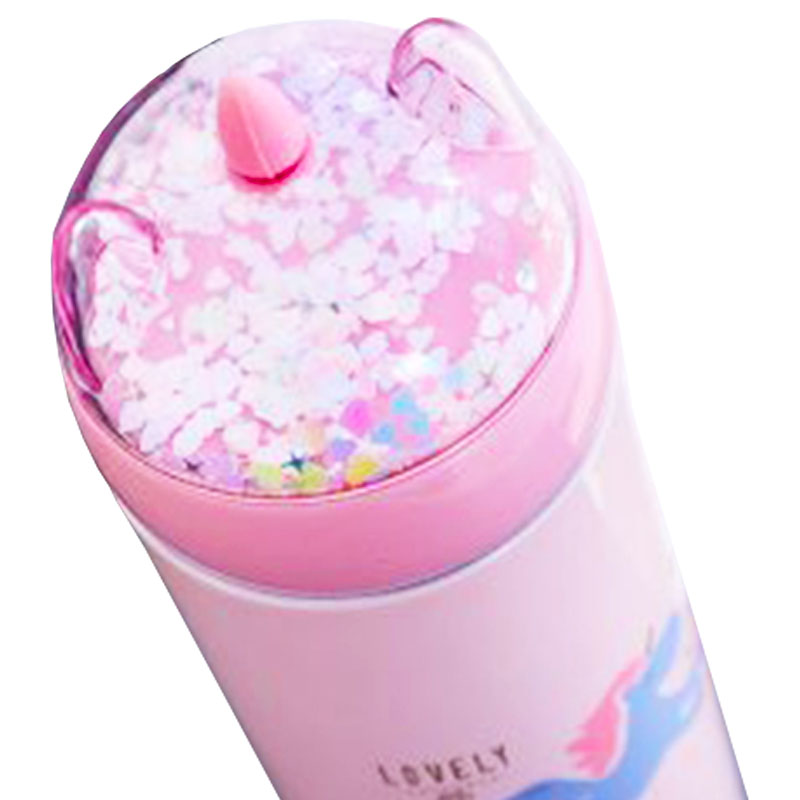 فلاسک استیل باریک یونی کورن درب شیشه ای