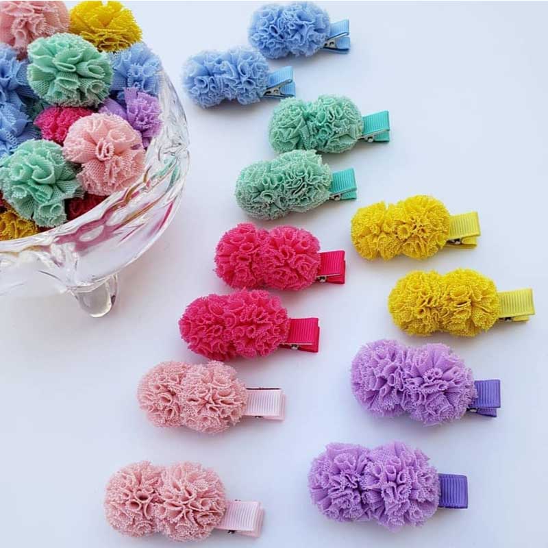 گیره سر تکی دخترانه مخمل توپی Perance hairbows