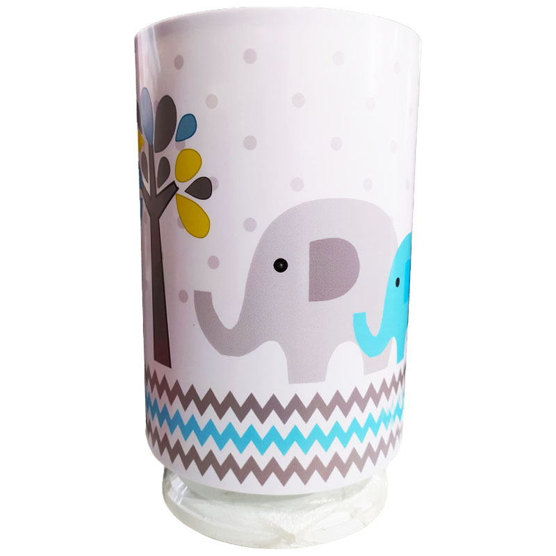 آباژور پایه کوتاه چوبی فیل و درخت آبی