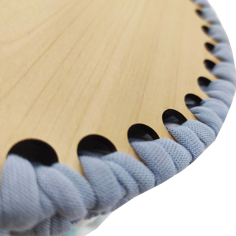 سبد تریکو منگوله دار فیروزه ای-طوسی سایز بزرگ