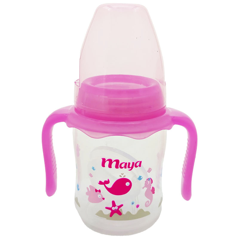 شیشه شیر دهانه عریض دسته دار 150 میل مایا Maya