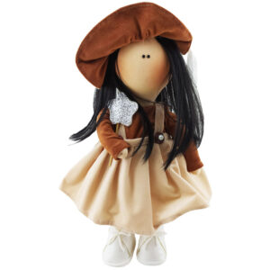 عروسک روسی سارافون پوش ستاره دار قهوه ای Tanha