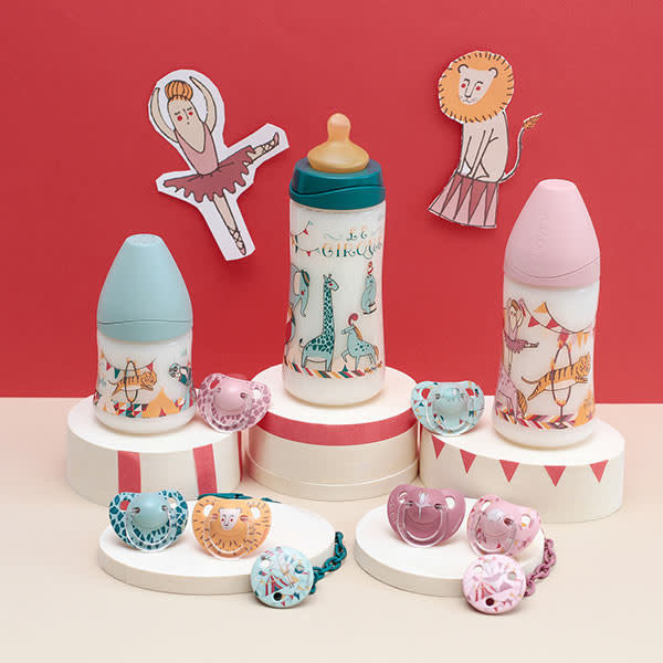 شیشه شیر كارتونی دخترانه 270 میل سواوینکس suavinex