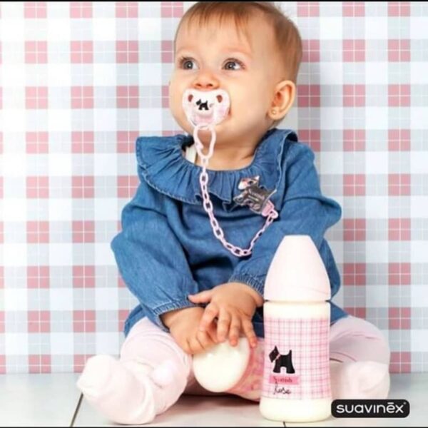 شیشه شیر پیچازی ارتودنسی دخترانه 270 ميل suavinex