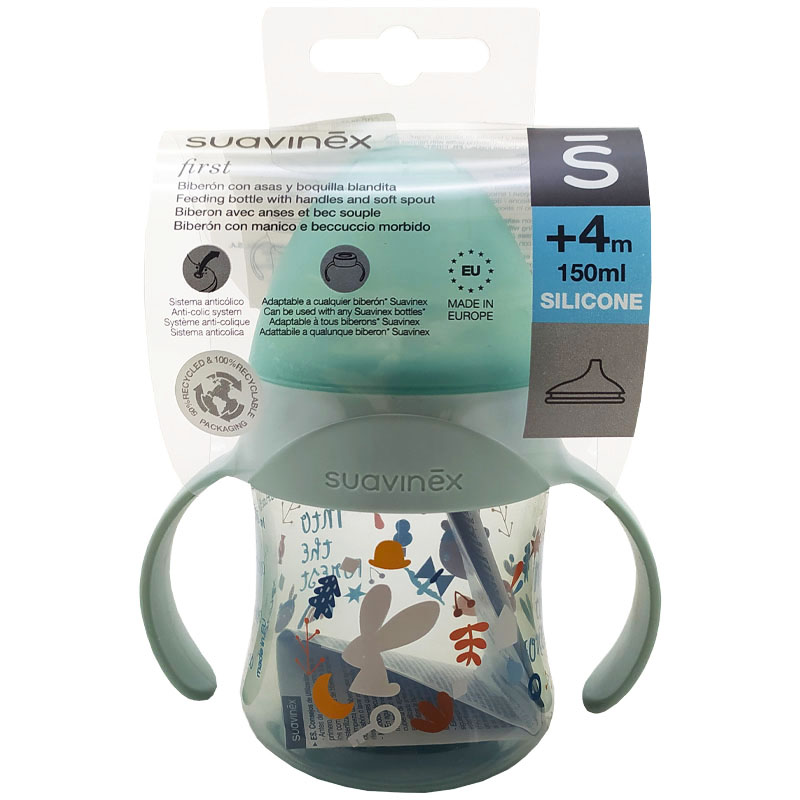 آبمیوه خوری دسته دار 4+ ماه خرگوش و کاج 150 میل suavinex