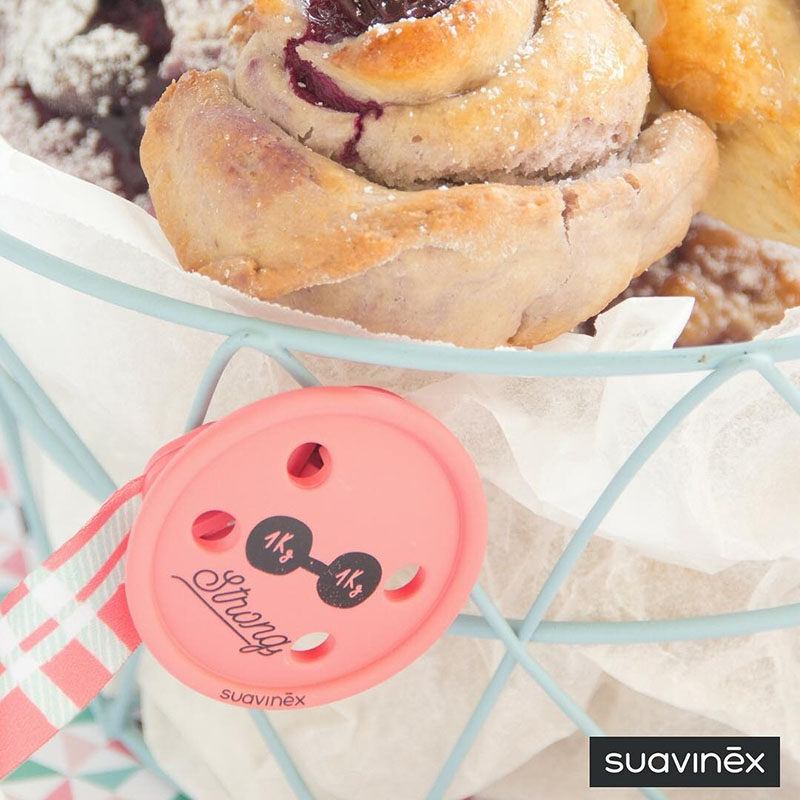 بند پستانک نوار راه راه طرح دکمه سواوینکس suavinex