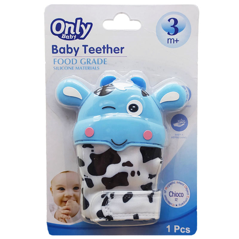 دستکش دندان گیر  کودک چسبی طرح گاو