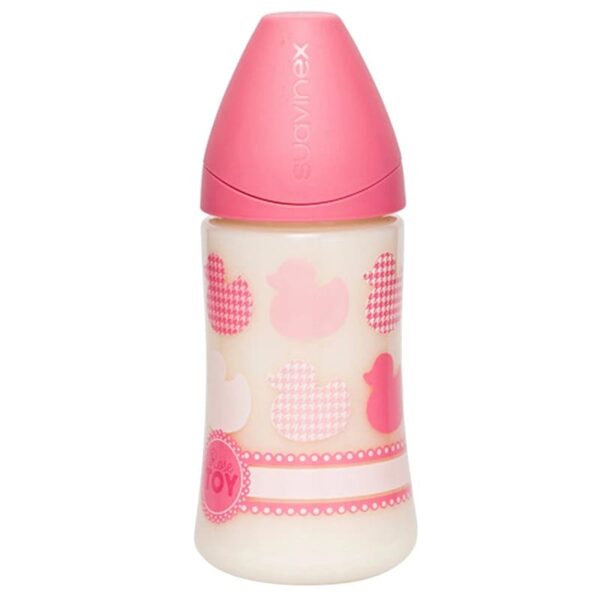 شیشه شیر پیچازی ارتودنسی دخترانه 270 ميل suavinex