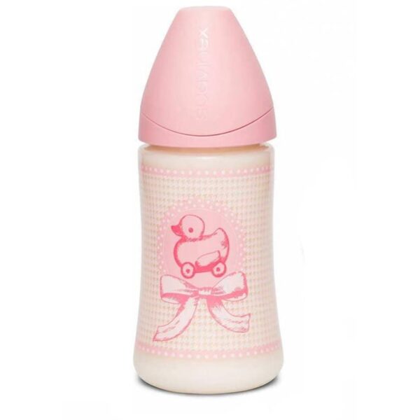 شیشه شیر پیچازی ارتودنسی دخترانه 270 ميل suavinex