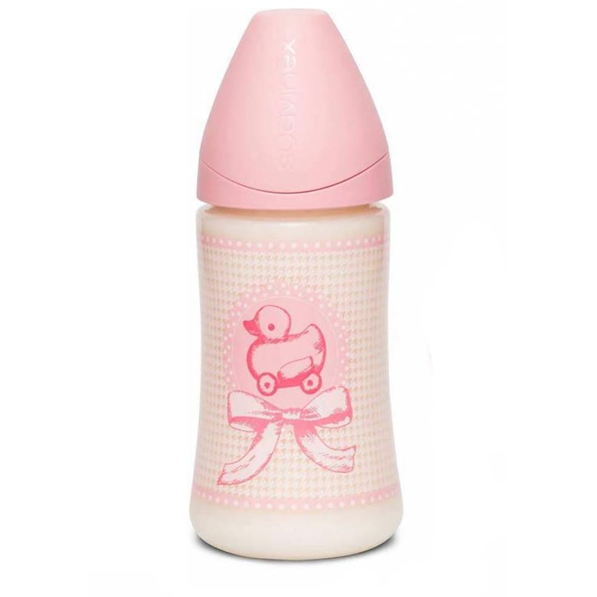 شیشه شیر پیچازی ارتودنسی دخترانه 270 ميل suavinex