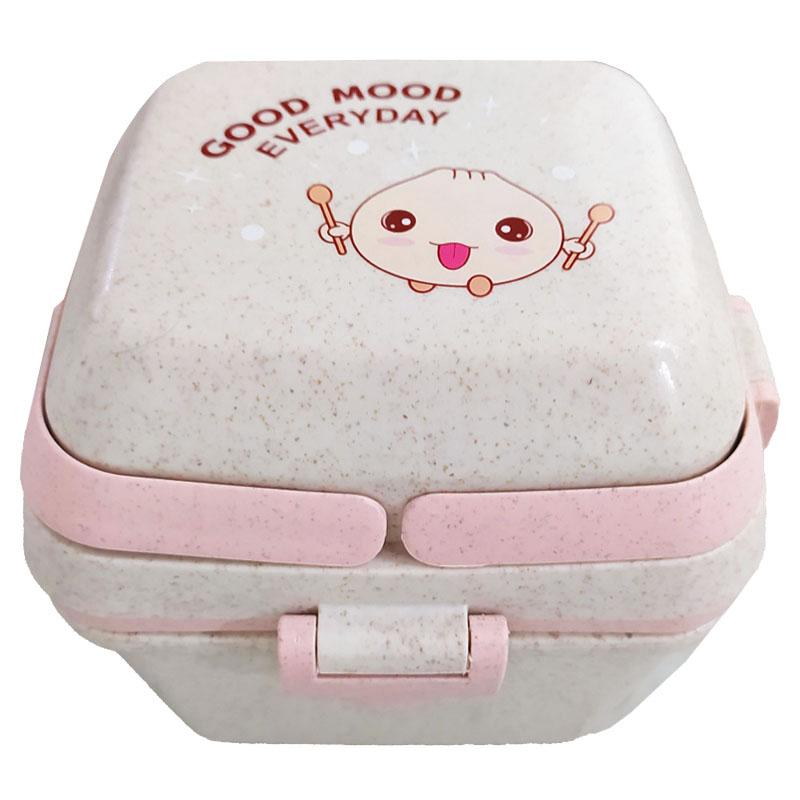 ظرف غذا کودک گیاهی چهار تکه مربعی