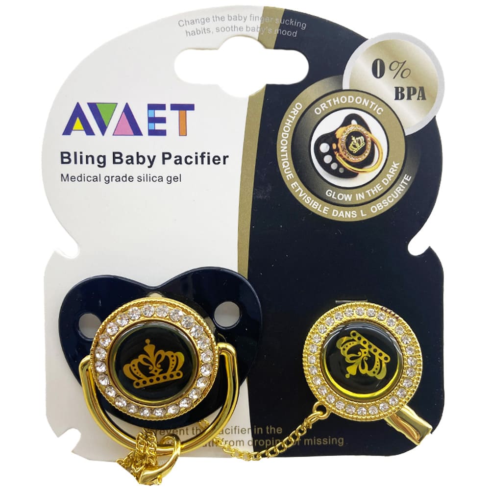 پستانک ارتودنسی نگینی زنجیردار تاج اویت AVAET