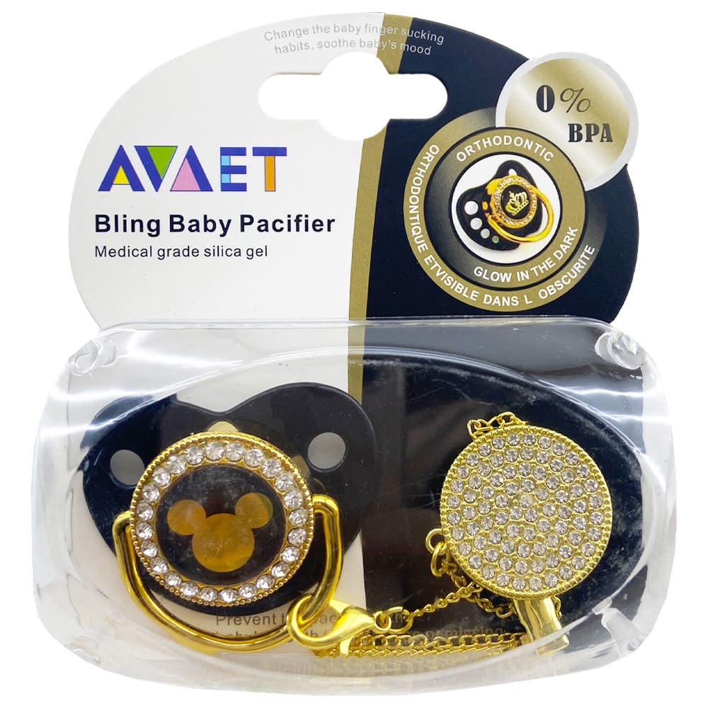 پستانک ارتودنسی نگینی زنجیردار تاج اویت AVAET