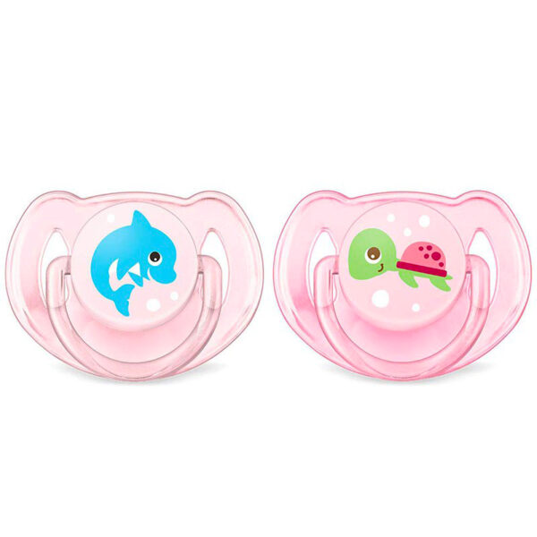 پستانک دو عددی کلاسیک 6-18 ماه دلفین و لاک پشت اونت Avent
