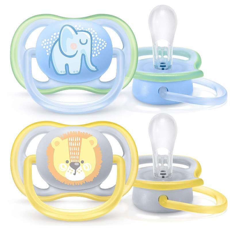 پستانک دو عددی اولترا ایر 0-6 ماه فیل و شیر اونت Avent