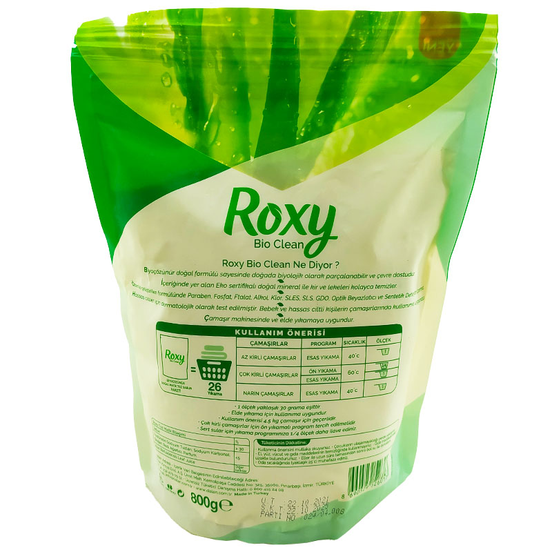 پودر صابون ماشین 800 گرمی رایحه آلوئه ورا روکسی Roxy