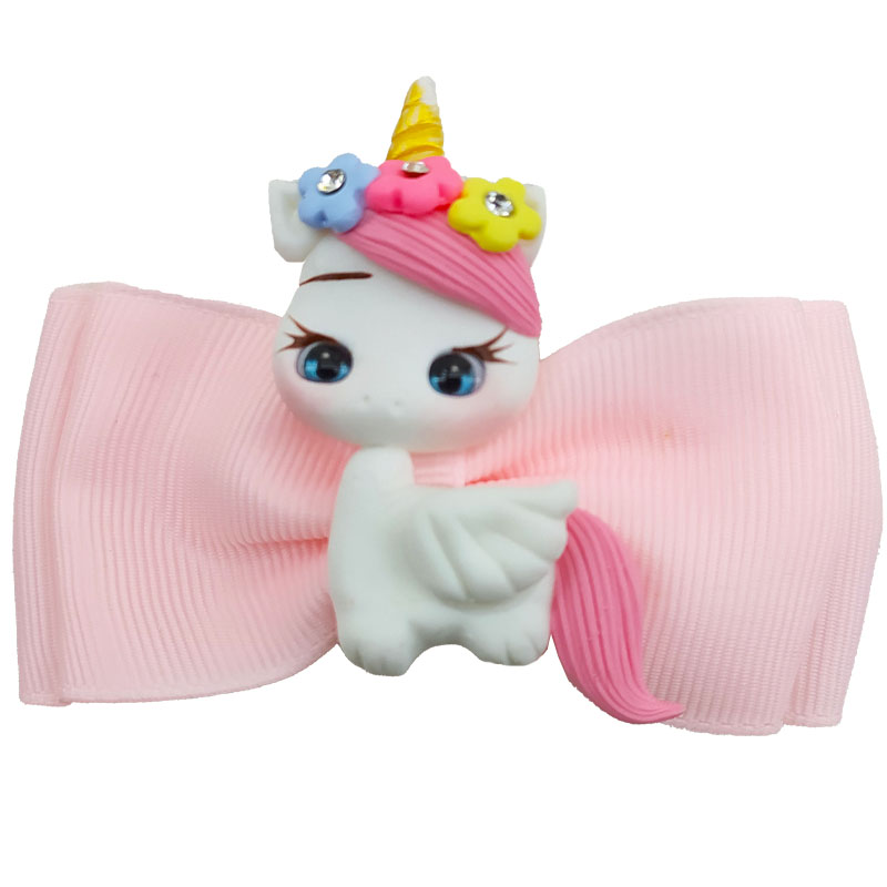 ست گیره دوتایی پونی اسب شاخدار و رنگین کمان Perance hairbows