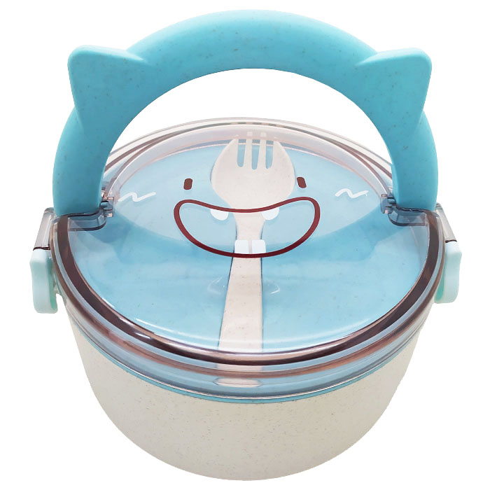 ظرف غذا گیاهی عروسکی قاشق و چنگال دار Bambo Fiber