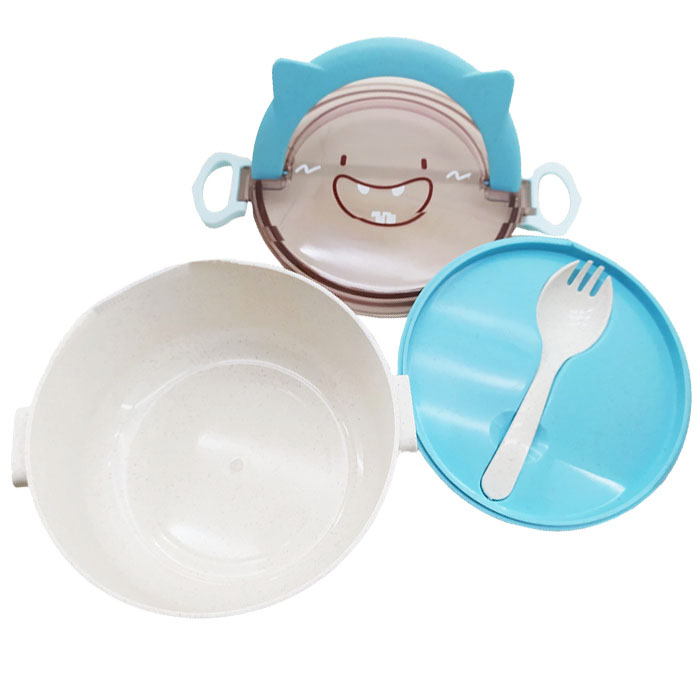 ظرف غذا گیاهی عروسکی قاشق و چنگال دار Bambo Fiber