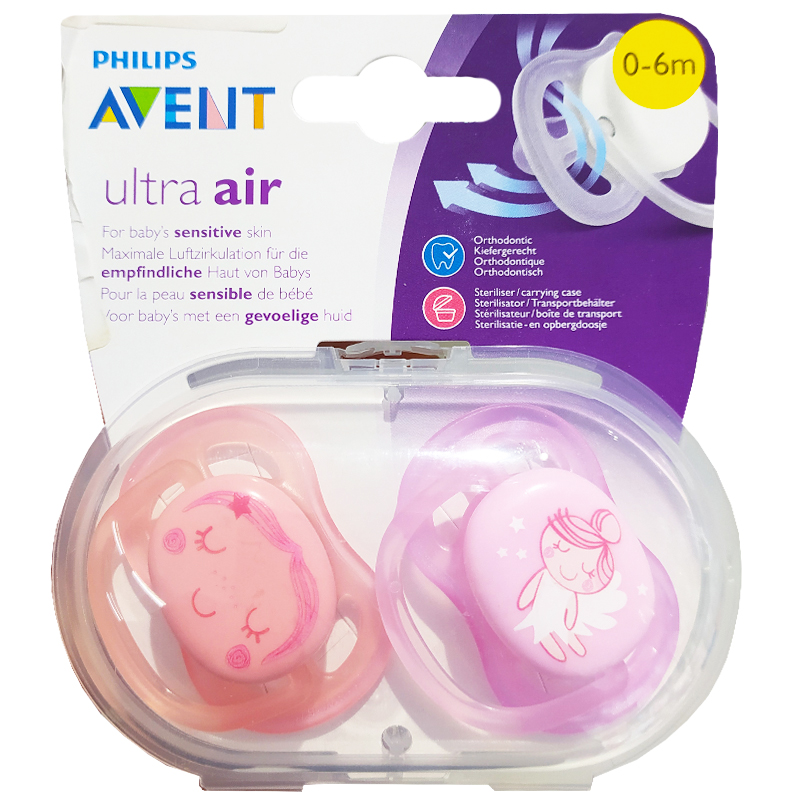 پستانک 2 عددی 6-0 ماه فرشته خوابیده Ultra Air اونت Avent