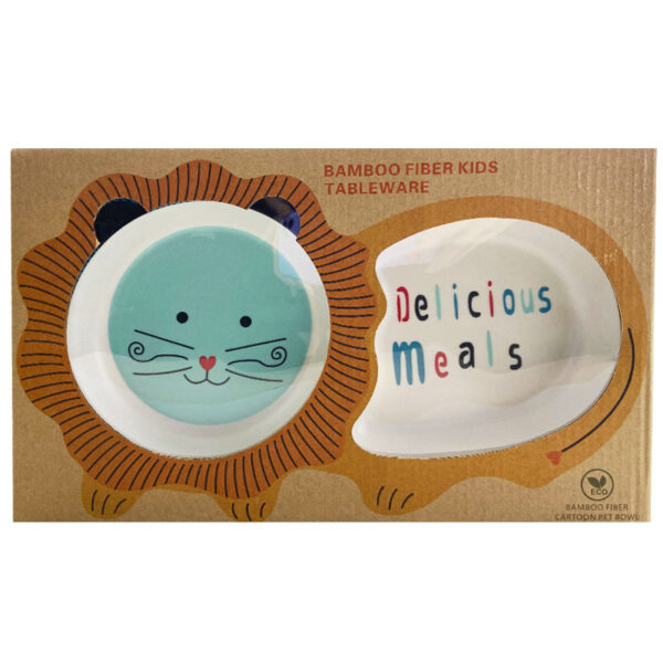 سرویس غذاخوری پنج تکه طرح شیر بامبو Bamboo fiber