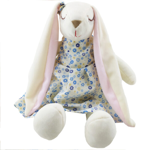 عروسک خرگوش گوش دراز لباس دار Baby Dream سفید