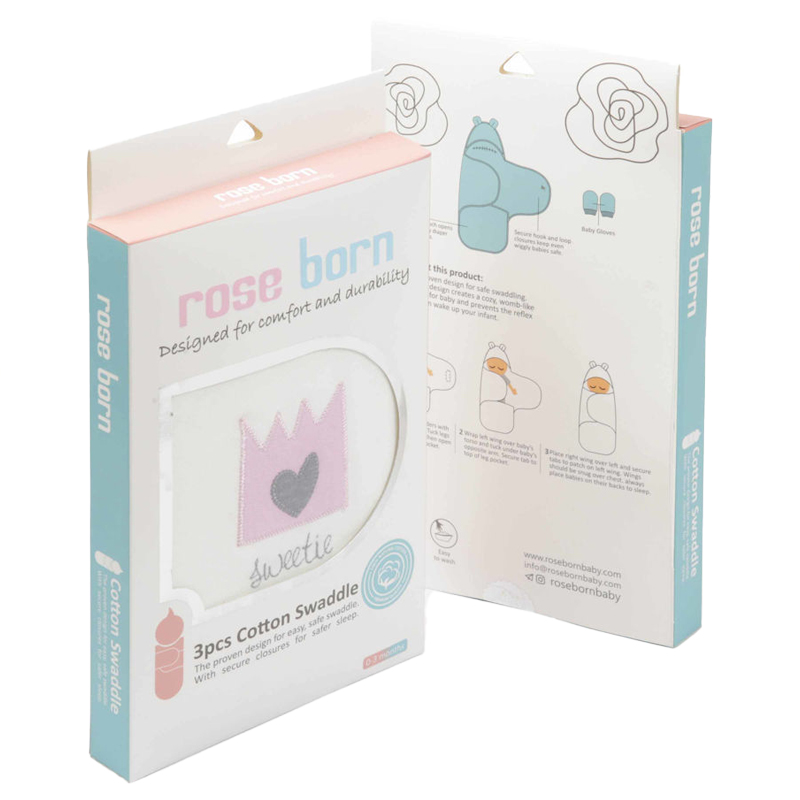 قنداق چسبی نوزاد قلب و تاج رزبرن RoseBorn